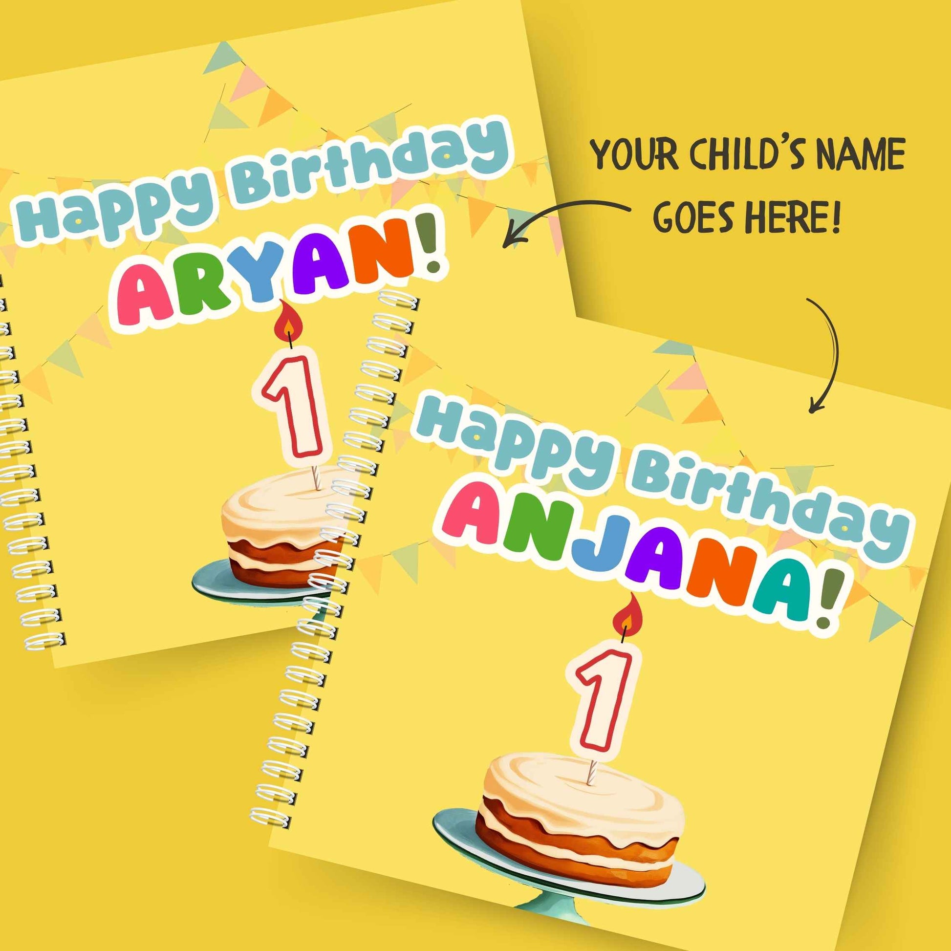 Customisable cover of Happy Birthday, You're 1! – Shows where the child's name will appear