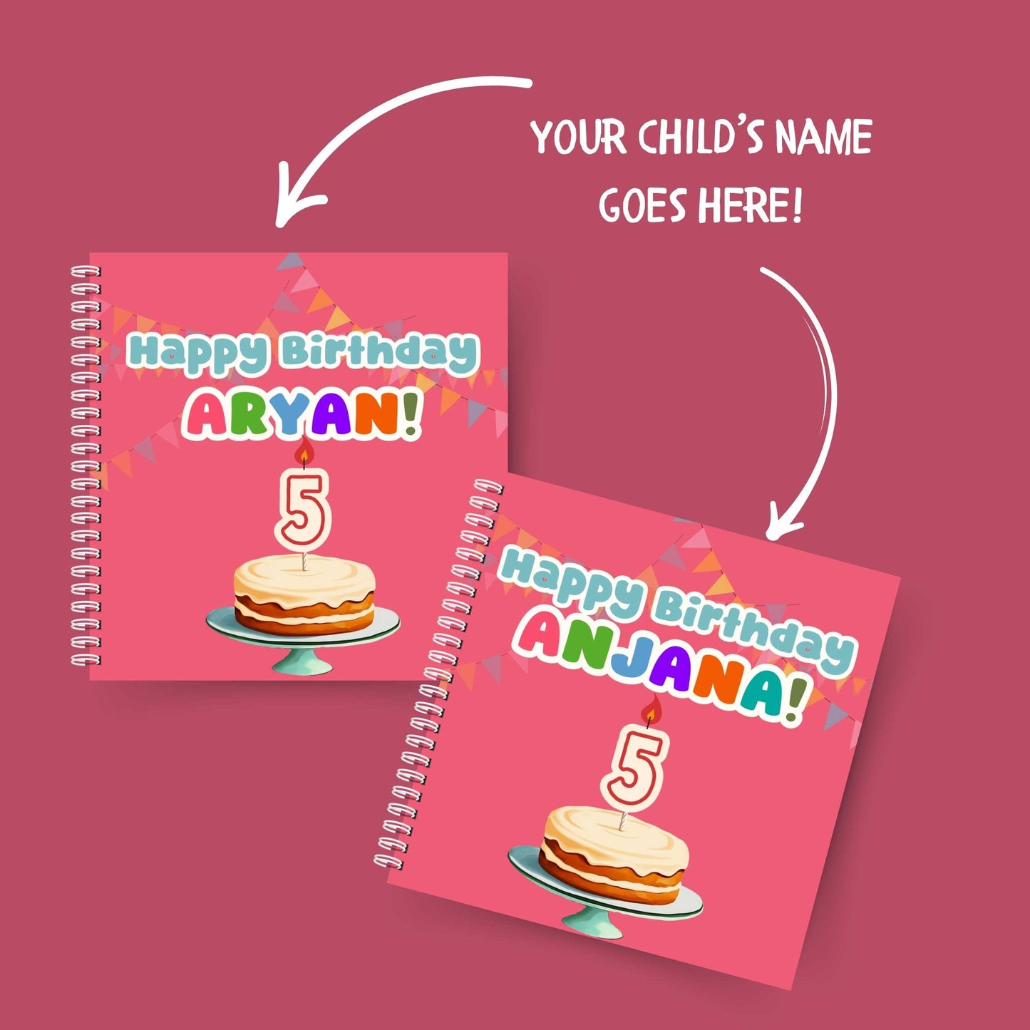 Customisable cover of Happy Birthday, You're 5! – Shows where the child's name will appear