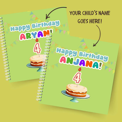 Customisable cover of Happy Birthday, You're 4! – Shows where the child's name will appear