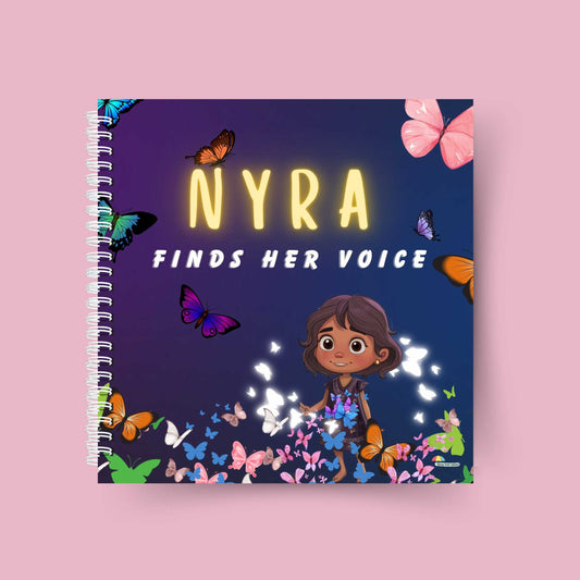 girl version of the personalised book front cover on finding your voice front