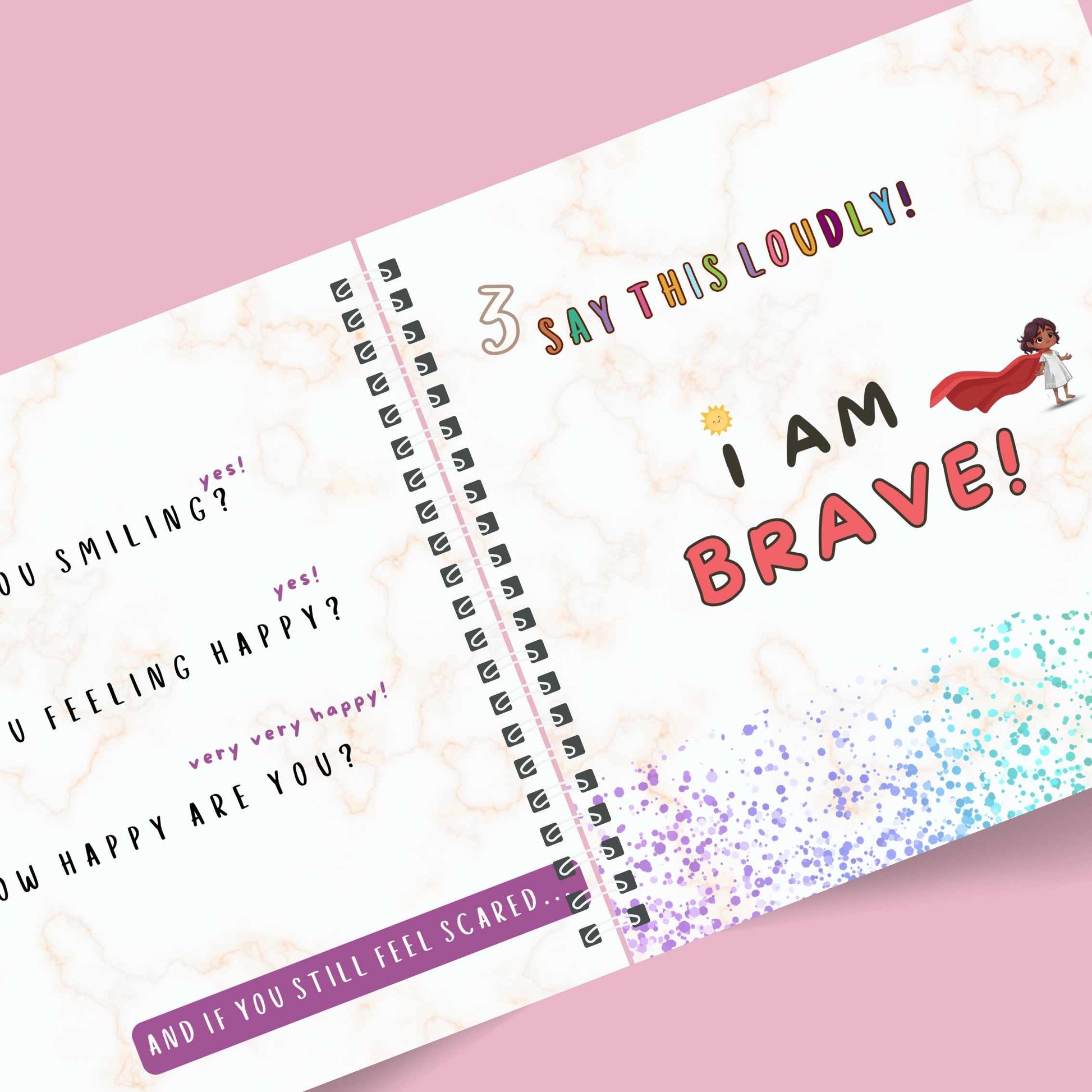 A sneak peak into the inside pages of the personalised book Toddler finds their Voice