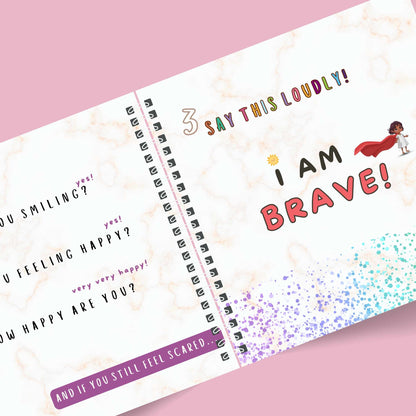 A sneak peak into the inside pages of the personalised book Toddler finds their Voice