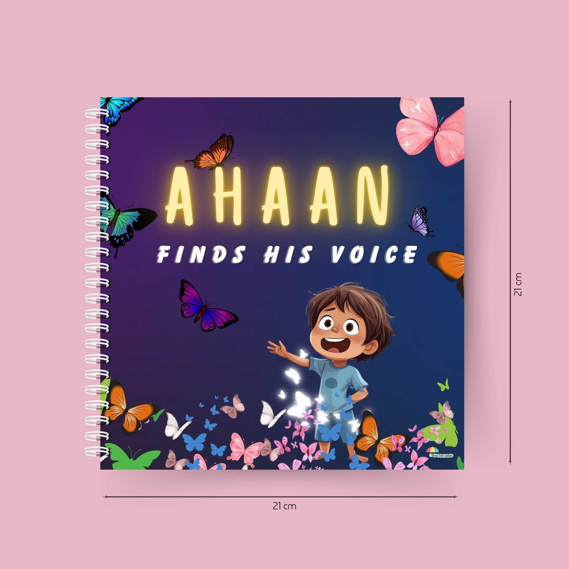 Dimensions of the personalised storybook on toddler finds their voice