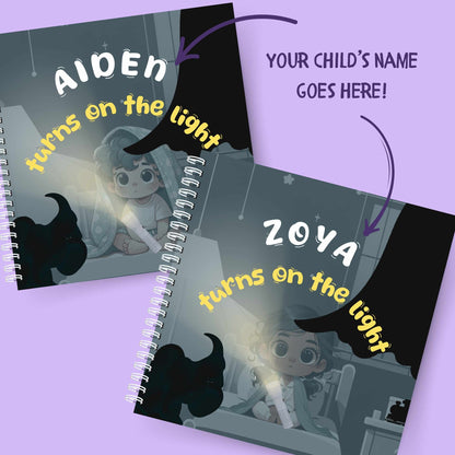 Customisable cover of Toddler Turns on the Light – Shows where the child's name will appear